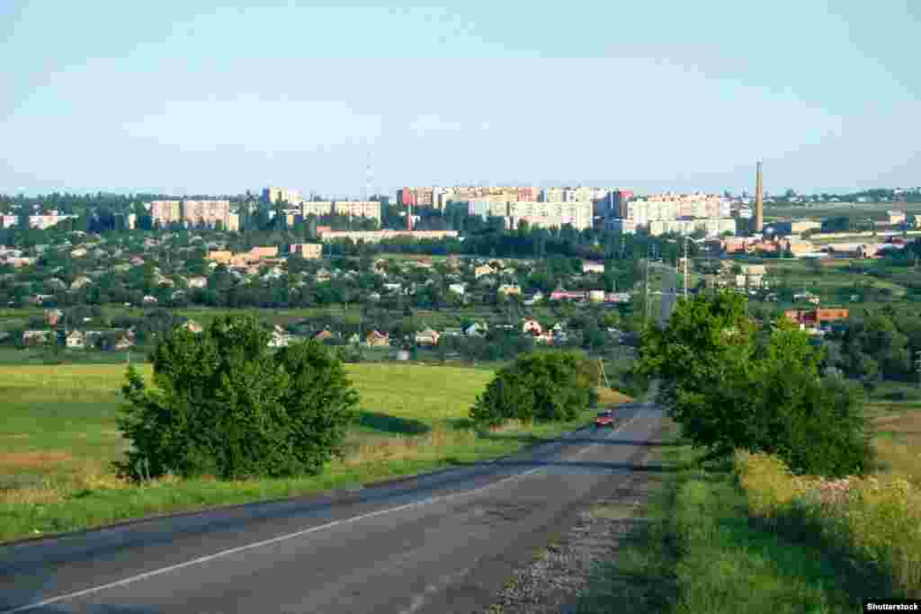 Город Бахмут в Донецкой области Украины. До вторжения России в 2022 году в городе проживало около 70 тысяч человек&nbsp;