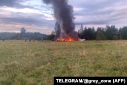 Місце падіння літака, в якому, за повідомленням, мав перебувати і Євген Пригожин