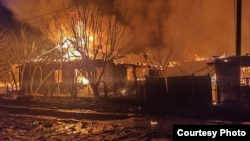 Пожежа на Харківщині внаслідок влучання російського дрона (фото ілюстративне)