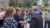 Armenia - Archbishop Bagrat Galstanian meets supporters in the Syunik town of Sisian, June 30, 2024.