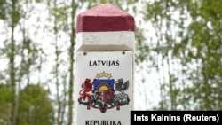 Памежны слуп у Латвіі