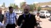 Archbishop Bagrat Galstanian, the leader of Armenia’s latest protest movement, talks to an RFE/RL Armenian Service correspondent while visiting the village of Sarnaghbyur, Shirak Province, on August 4, 2024.