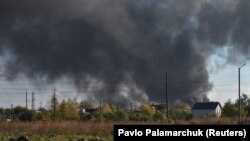 Дим після обстрілів на Львівщині, 10 жовтня 2022 року