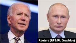 26 січня Байден (ліворуч) і Путін (праворуч) провели першу телефонну бесіду