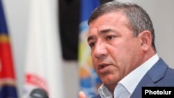 Armenia - Football Federation chief and businessman Ruben Hayrapetian at a news conference in Yerevan.
