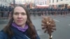 Екатерина Мессорош на акции протеста