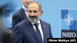 Премьер-министр Армении Никол Пашинян в штаб-квартире НАТО в Брюсселе, 11 июля 2018 г․