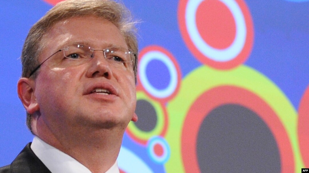 Štefan File, evropski komesar za proširenje, na konferenciji za novinare povodom izvještaja EK, Brisel, 12. oktobar 2011.