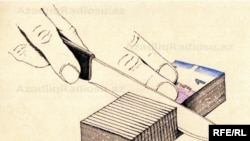 Bıçaq və pul. Karikatura. Şerif