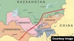 Merkezi Aziýa ýurtlarynyň we Hytaýyň arasyndaky gaz geçirijiniň kartasy (Suratyň çeşmesi neftegaz.ru)
