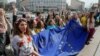Акція на підтримку угоди про асоціацію Євросоюзу і України в Києві. 5 квітня 2016 року