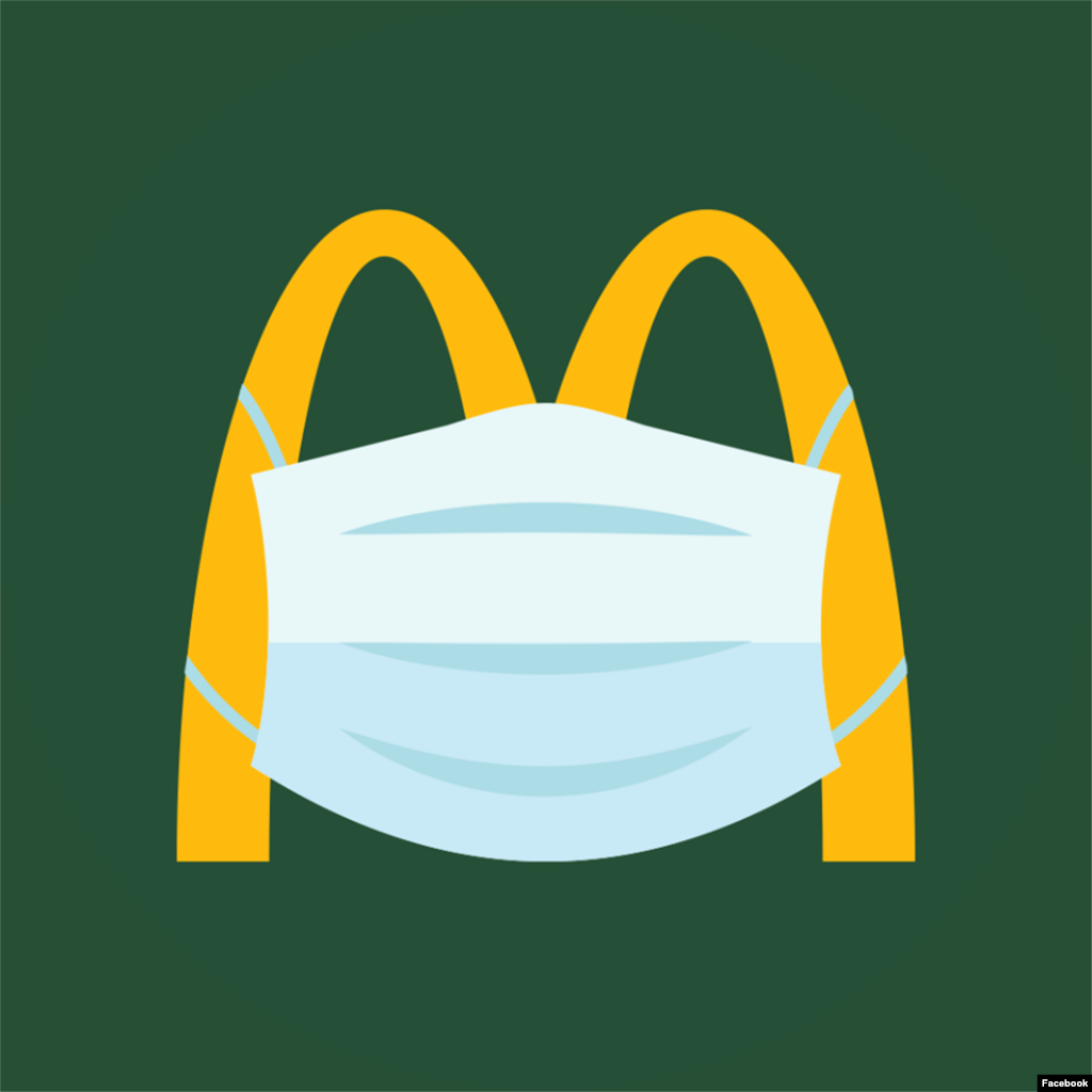 Логотип McDonalds у Чехії, наприклад, «вдягнув» медичну маску – обов’язкову для носіння на вулиці в цій країні. «Немає нічого соромного у тім, щоб носити маску. Подумайте про оточуючих і теж носіть її, як і всі наші працівники», – зазначає компанія.