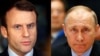 Президент Франції Емманюель Макрон (л) і президент Росії Володимир Путін (комбіноване фото)