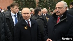 Орусиянын жана Беларустун башчылары Владимир Путин жана Александр Лукашенко. 