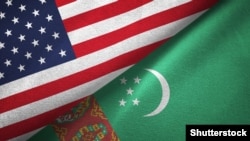 Turkmenistan USA flags